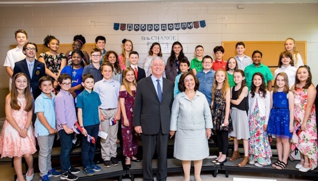 Prince Alexander and Princess Katherine Karadjordjevic visited Oscar Mayer Magnet School in Chicago