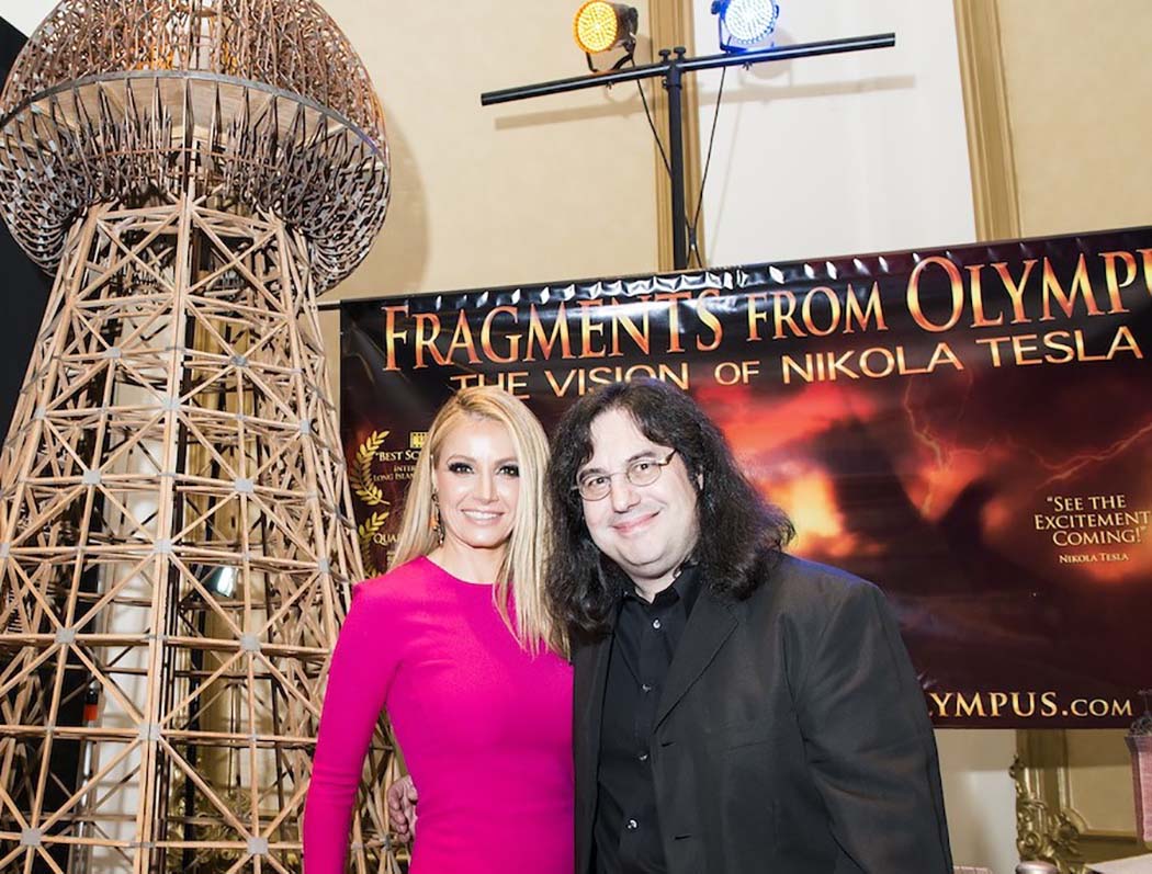 At the world premiere of the Nikola Tesla-based film, Tower to the People, Emmy-nominated composer Marina Arsenijevic (L) and award-winning director Joseph Sikorski (R).